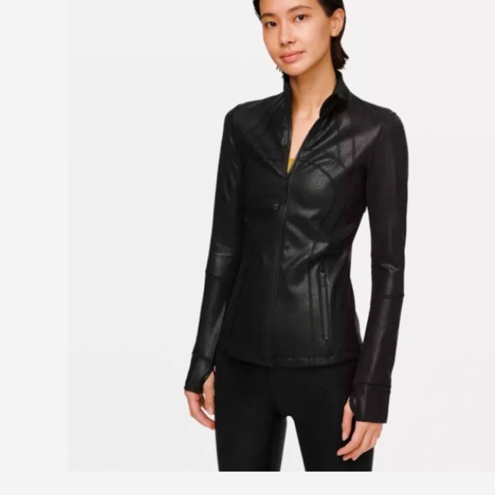 Black Lululemon Define Jacket Spark (wet look!)
